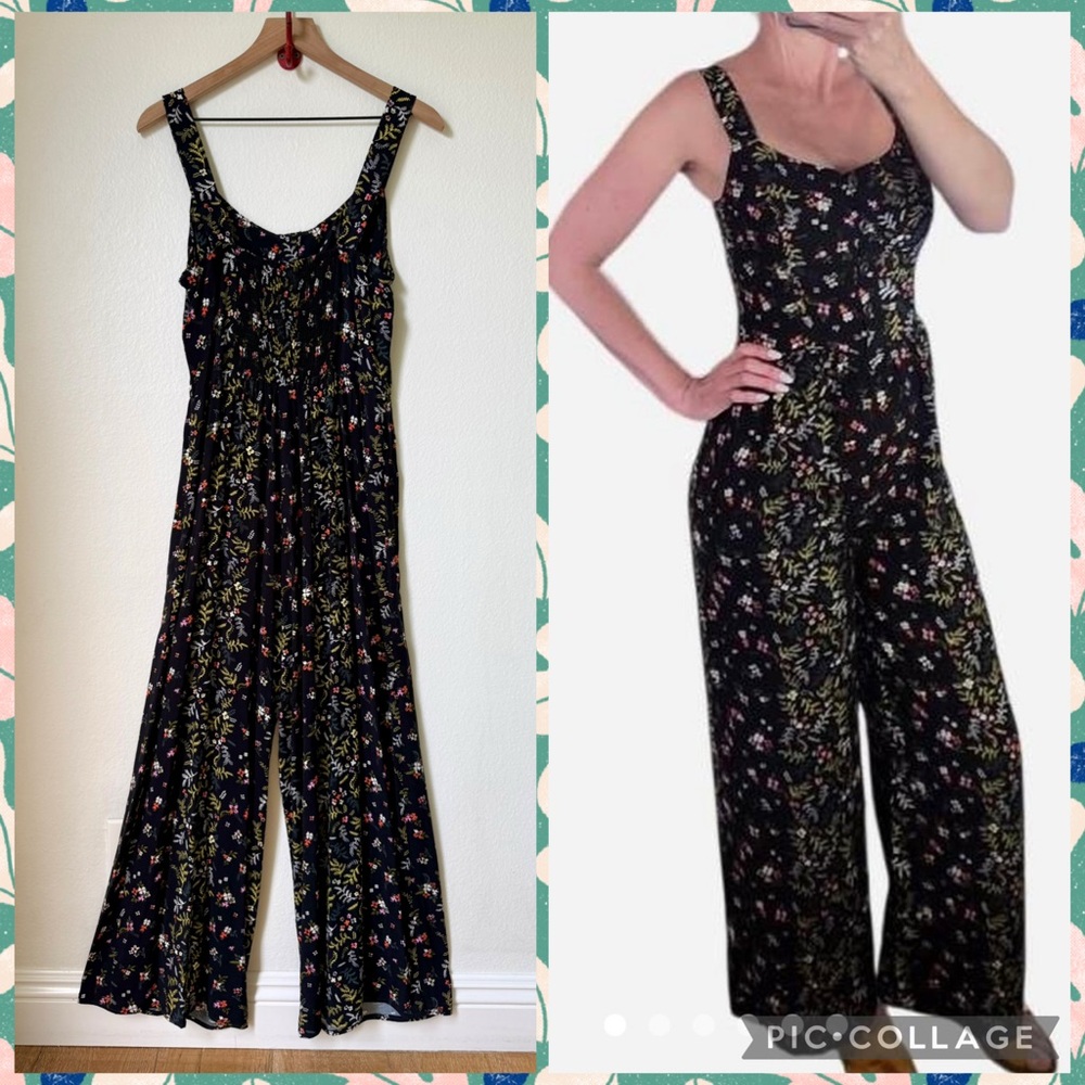 Black Floral Jumpsuit by SO, size large